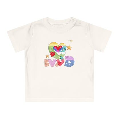 Cute Roaring Love Dino Graphic Baby T-Shirt-mybrigtsideclothing.com