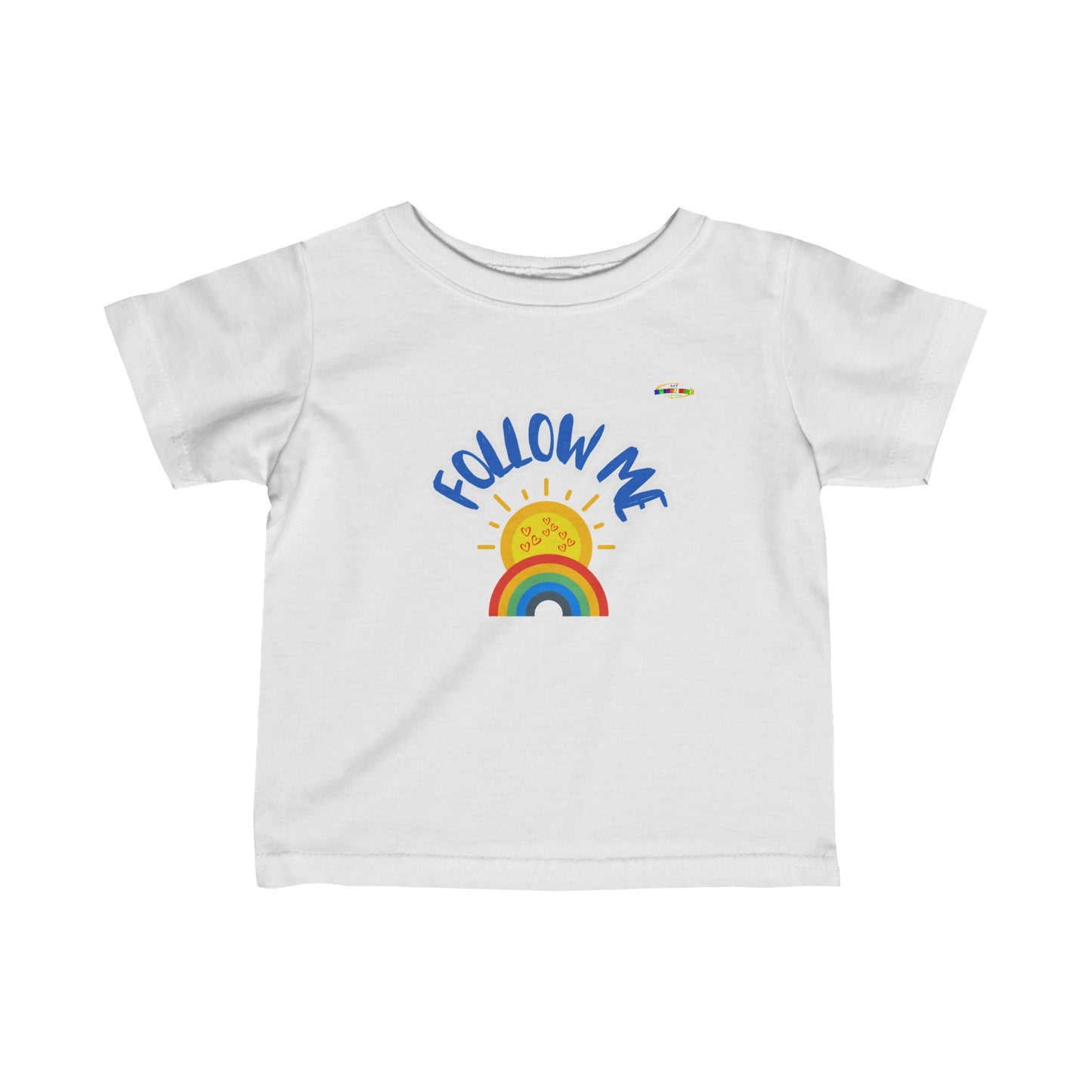 Cute Follow Me Rainbow and Sun Logo-Infant Fine Jersey Tee-My Bright Side Clothing