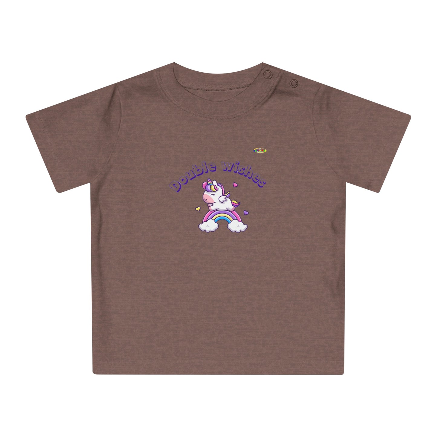 Cute Double Wishes Rainbow Unicorn Graphic Baby T-Shirt-My Bright Side Clothing