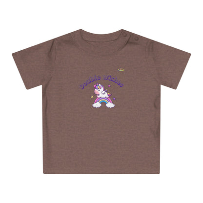 Cute Double Wishes Rainbow Unicorn Graphic Baby T-Shirt-My Bright Side Clothing