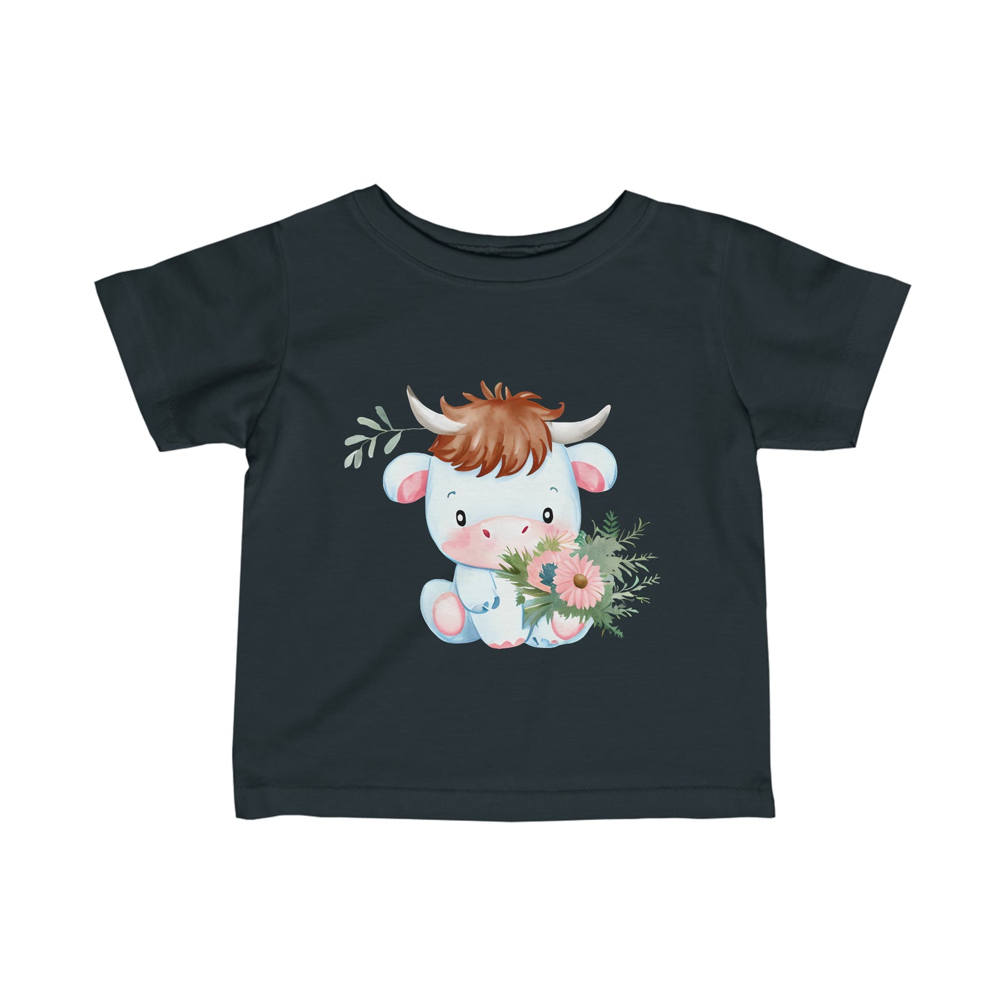 Cute Boho Baby Cow Infant Fine Jersey Tee--My Bright Side Clothing