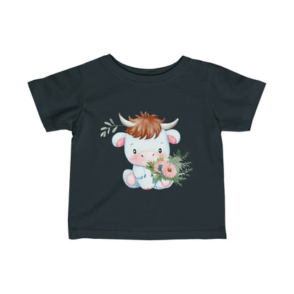 Cute Boho Baby Cow Infant Fine Jersey Tee--My Bright Side Clothing