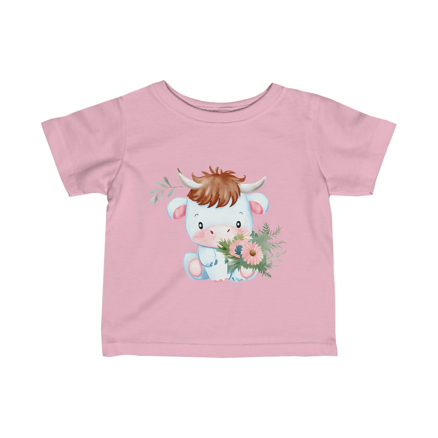 Cute Boho Baby Cow Infant Fine Jersey Tee--My Bright Side Clothing