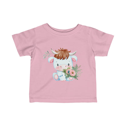 Cute Boho Baby Cow Infant Fine Jersey Tee--My Bright Side Clothing