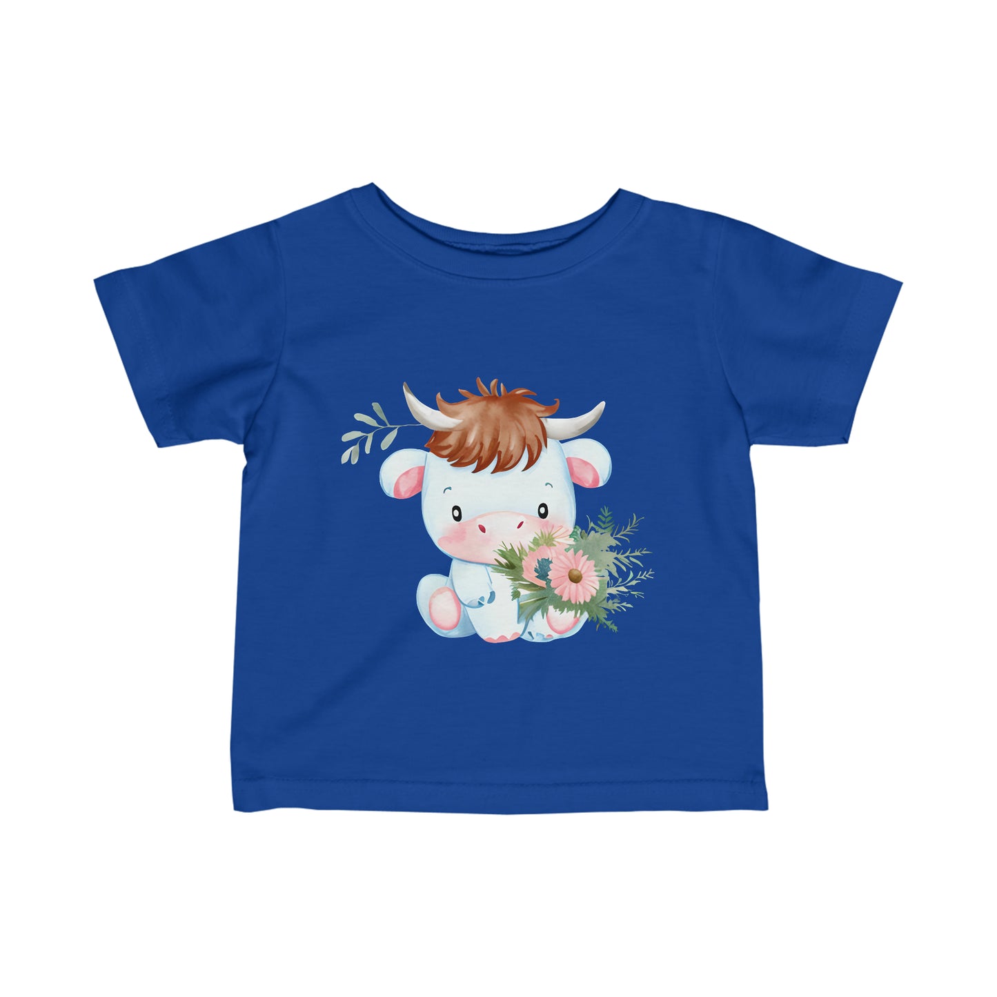 Cute Boho Baby Cow Infant Fine Jersey Tee--My Bright Side Clothing