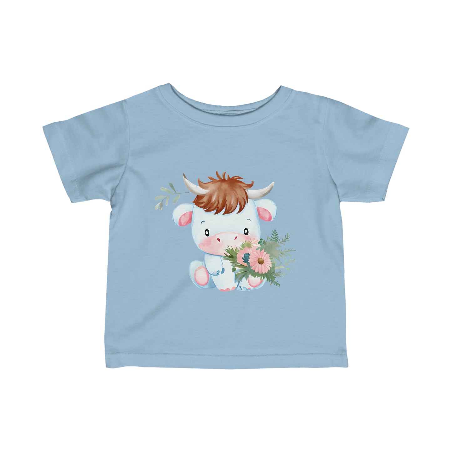 Cute Boho Baby Cow Infant Fine Jersey Tee--My Bright Side Clothing