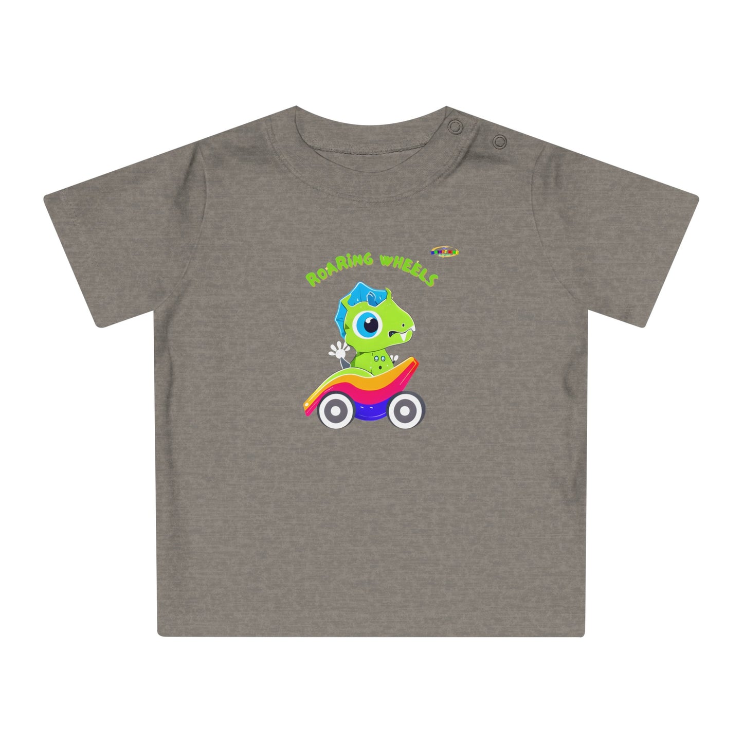 Cute Roaring Wheels Baby Dino Logo Baby T-Shirt -MyBrightSideClothing