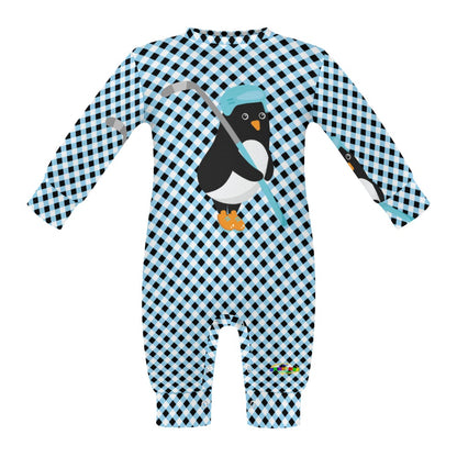 Cute Hockey Penguin Player Baby Romper-My Bright Side Clothing