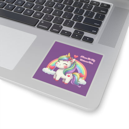 Cute and Sweet Happy Valentines Unicorn Kiss-Cut Sticker-My Bright Side Clothing