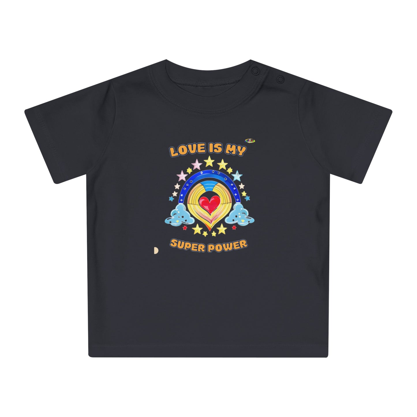 Love is My Super Power Rainbow and Heart Graphic Baby T-Shirt-My Bright Side Clothing