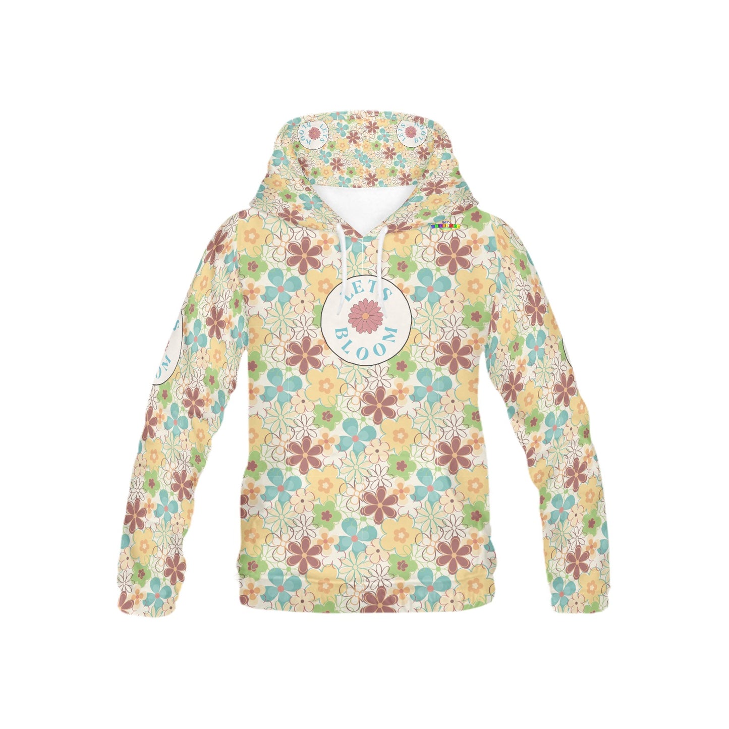 Beautiful Retro Flower Graphic and Pattern Children's Hoodie-My Bright Side Clothing