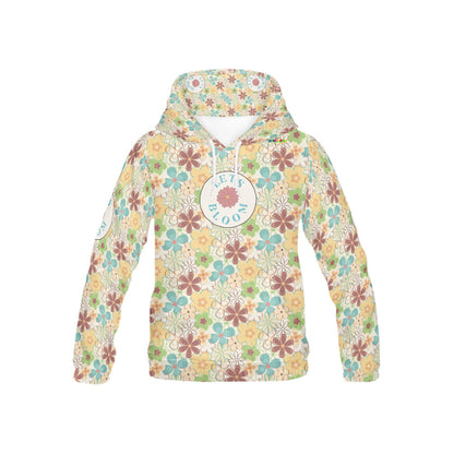 Beautiful Retro Flower Graphic and Pattern Children's Hoodie-My Bright Side Clothing