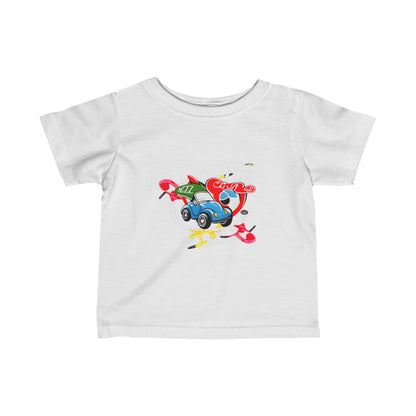 Cute Little Race Cars Logo Infant Fine Jersey Tee-My Bright Side Clothing