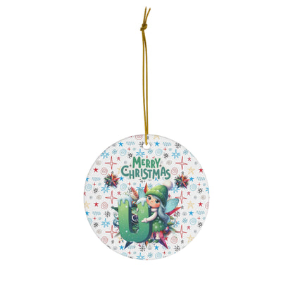 Letter U Cute Christmas Fairy ceramic ornament(A-Z Collection)-My Bright Side Clothing