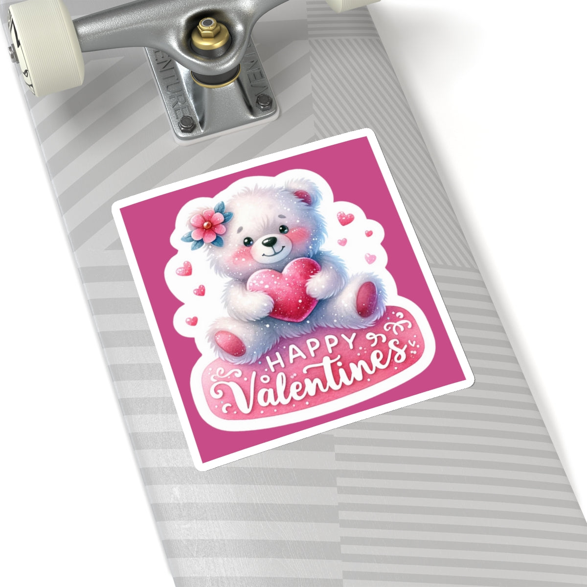 Cute and Sweet Happy Valentines Bear-Kiss-Cut Sticker-My Bright Side Clothing