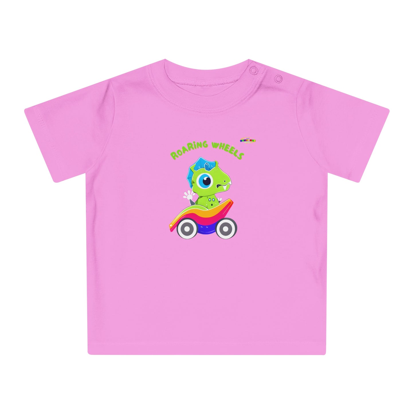 Cute Roaring Wheels Baby Dino Logo Baby T-Shirt -MyBrightSideClothing