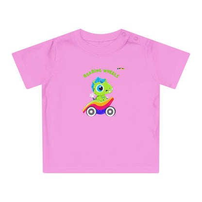 Cute Roaring Wheels Baby Dino Logo Baby T-Shirt -MyBrightSideClothing