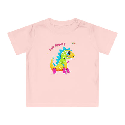 Cute Tiny Roars colourful baby dino  Logo Baby T-Shirt -MyBrightSideClothing