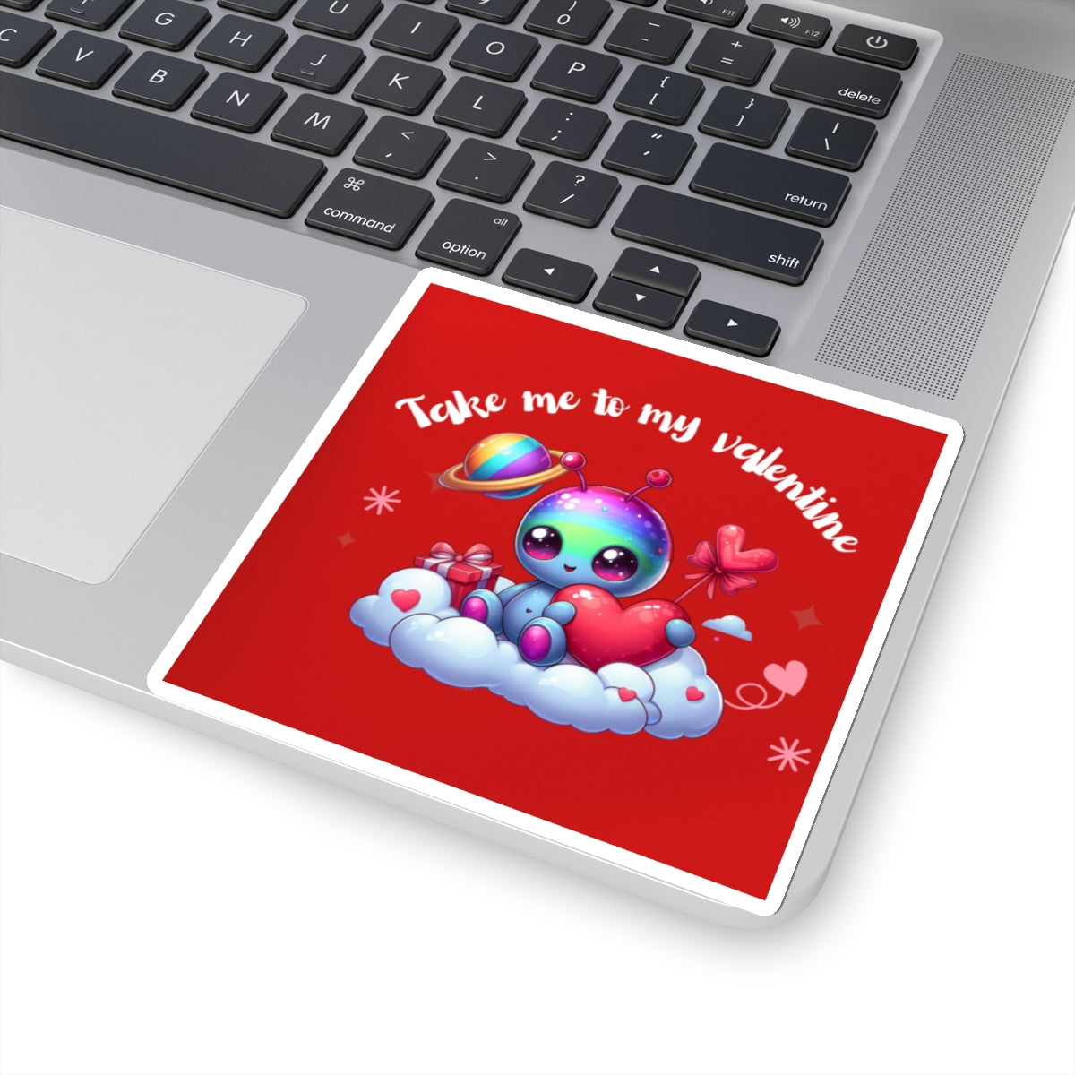 Take me to my Valentine cute baby Alien Valentine Kiss-Cut Sticker-My Bright Side Clothing