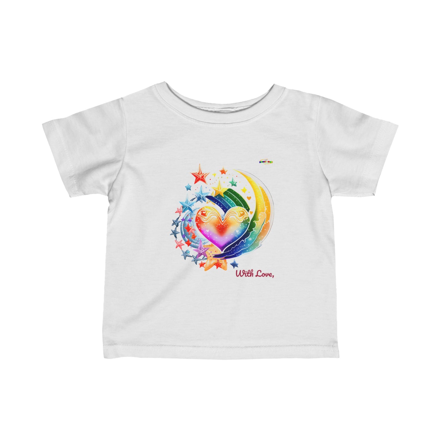 Cute With Love, Rainbow Heart Infant Fine Jersey Tee  -My Bright Side Clothing