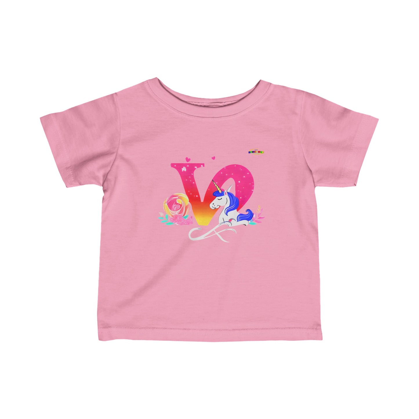 Cute Unicorn Love Logo Infant Fine Jersey Tee-My Bright Side Clothing