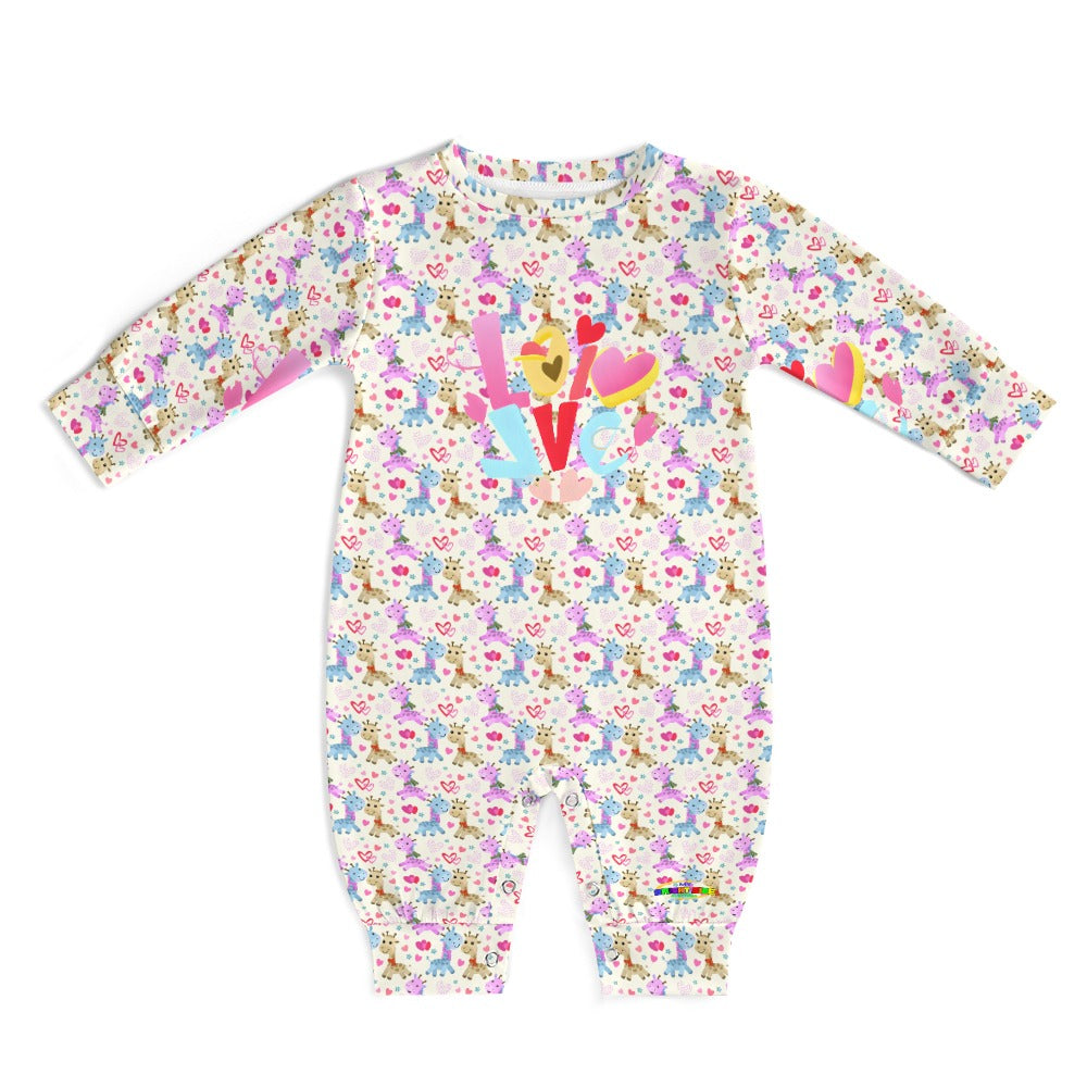 Cute Love Giraffe Pattern Baby Romper-My Bright Side Clothing