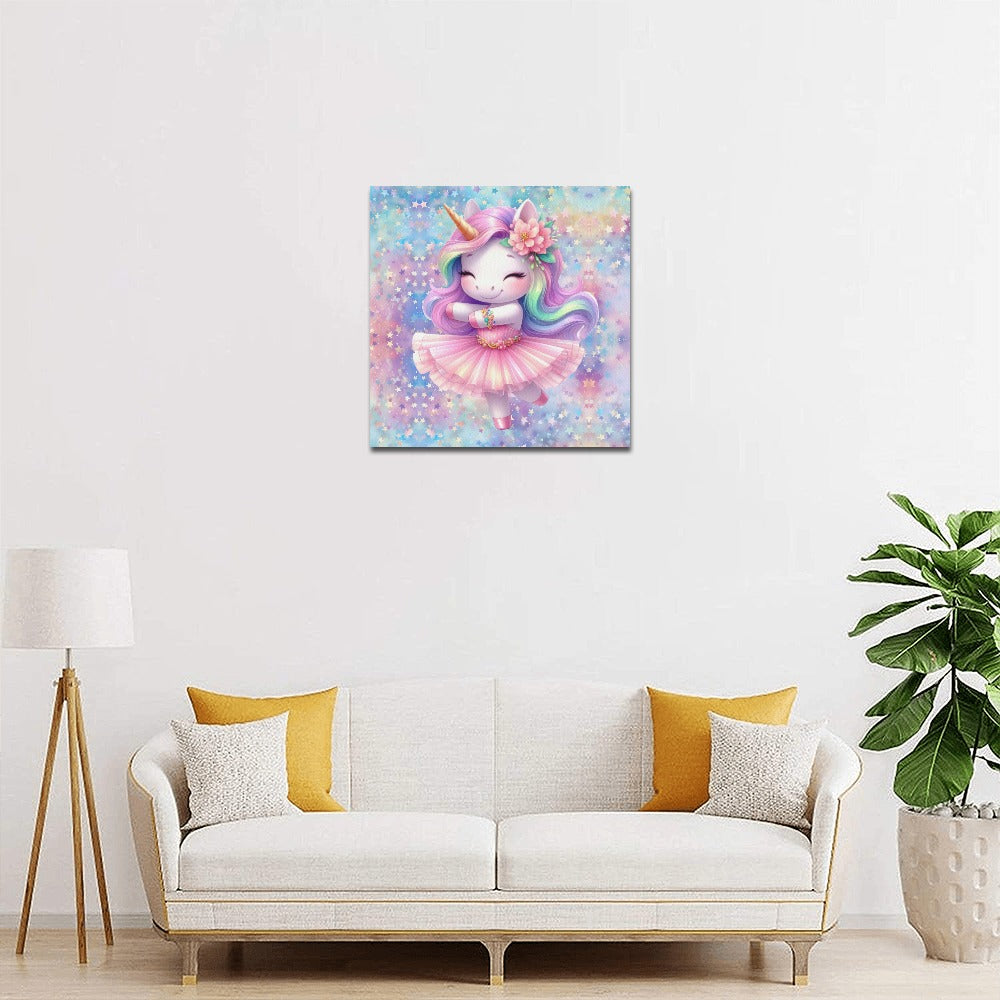 Cute colourful Baby Ballerina Unicorn graphic Canvas Print 16"x16"-My Bight Side Clothing