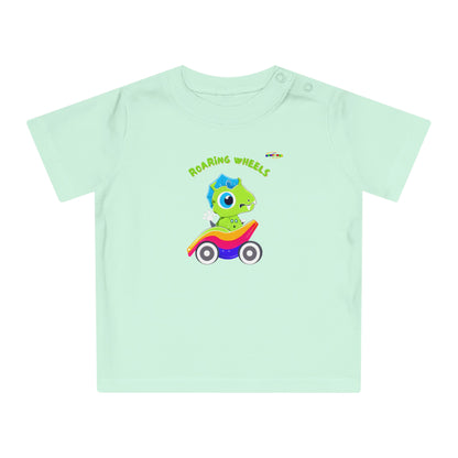 Cute Roaring Wheels Baby Dino Logo Baby T-Shirt -MyBrightSideClothing