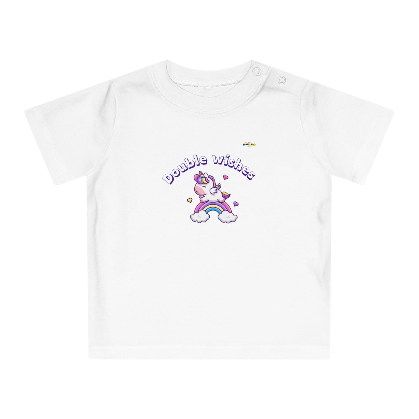 Cute Double Wishes Rainbow Unicorn Graphic Baby T-Shirt-My Bright Side Clothing