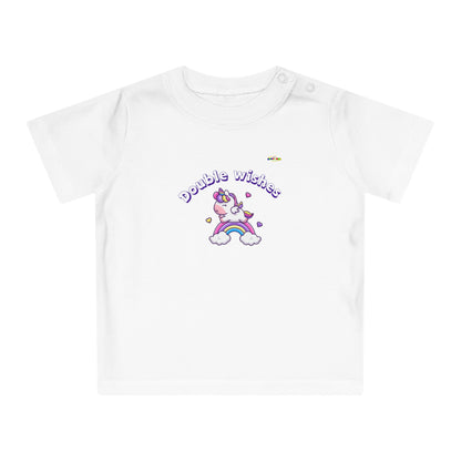 Cute Double Wishes Rainbow Unicorn Graphic Baby T-Shirt-My Bright Side Clothing