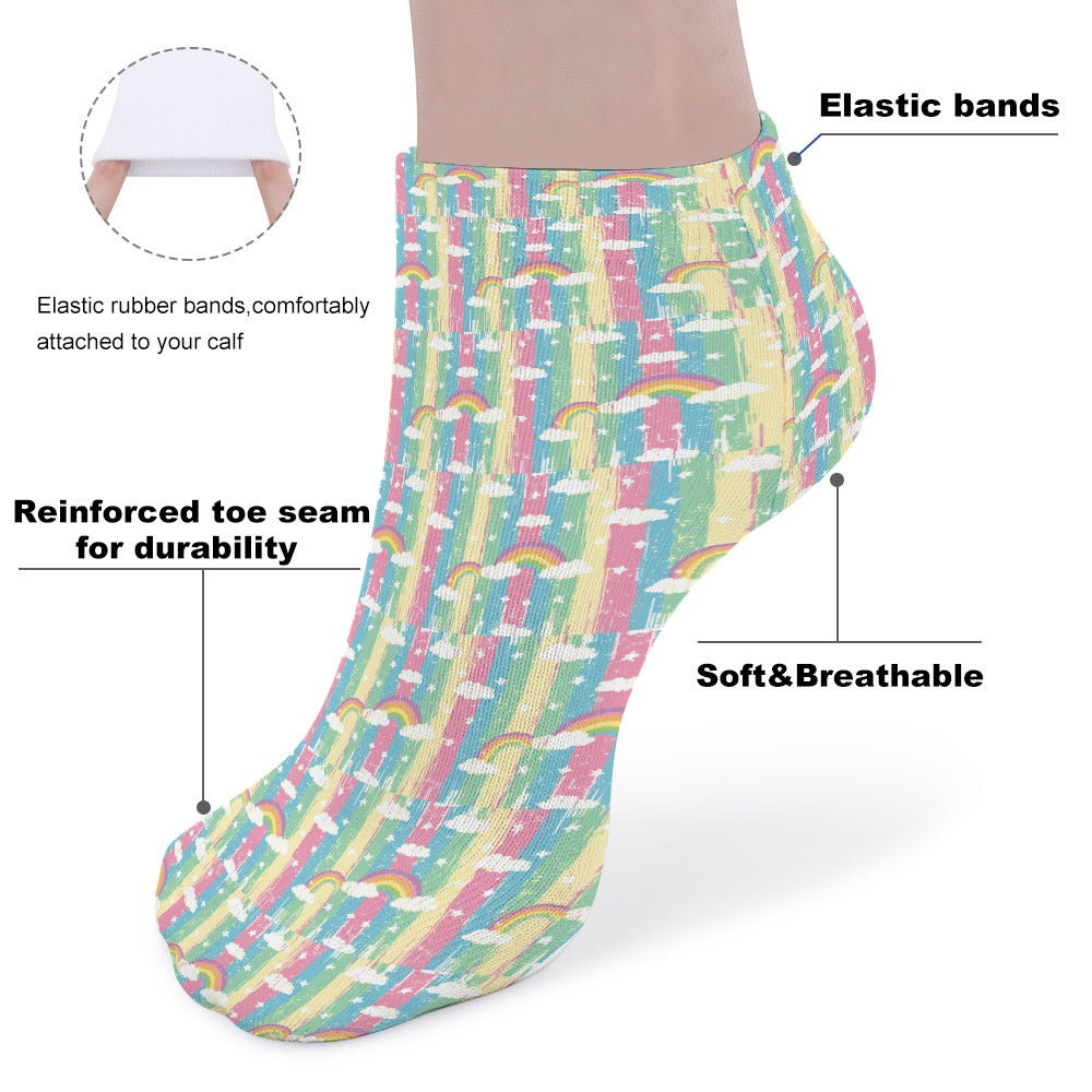 Retro Pastel Rainbow Pattern Children's Comfortable Socks -5 Pairs -MyBrightSideClothing