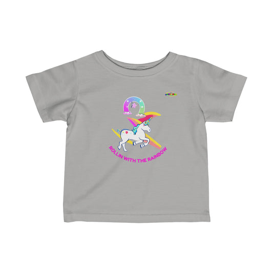 Magic under the rainbow unicorn Logo Infant Fine Jersey Tee-MyBrightSideClothing