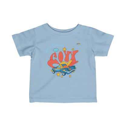 Cute Just Cruise Groovy Car Logo Infant Fine Jersey Tee-MyBrightSideClothing