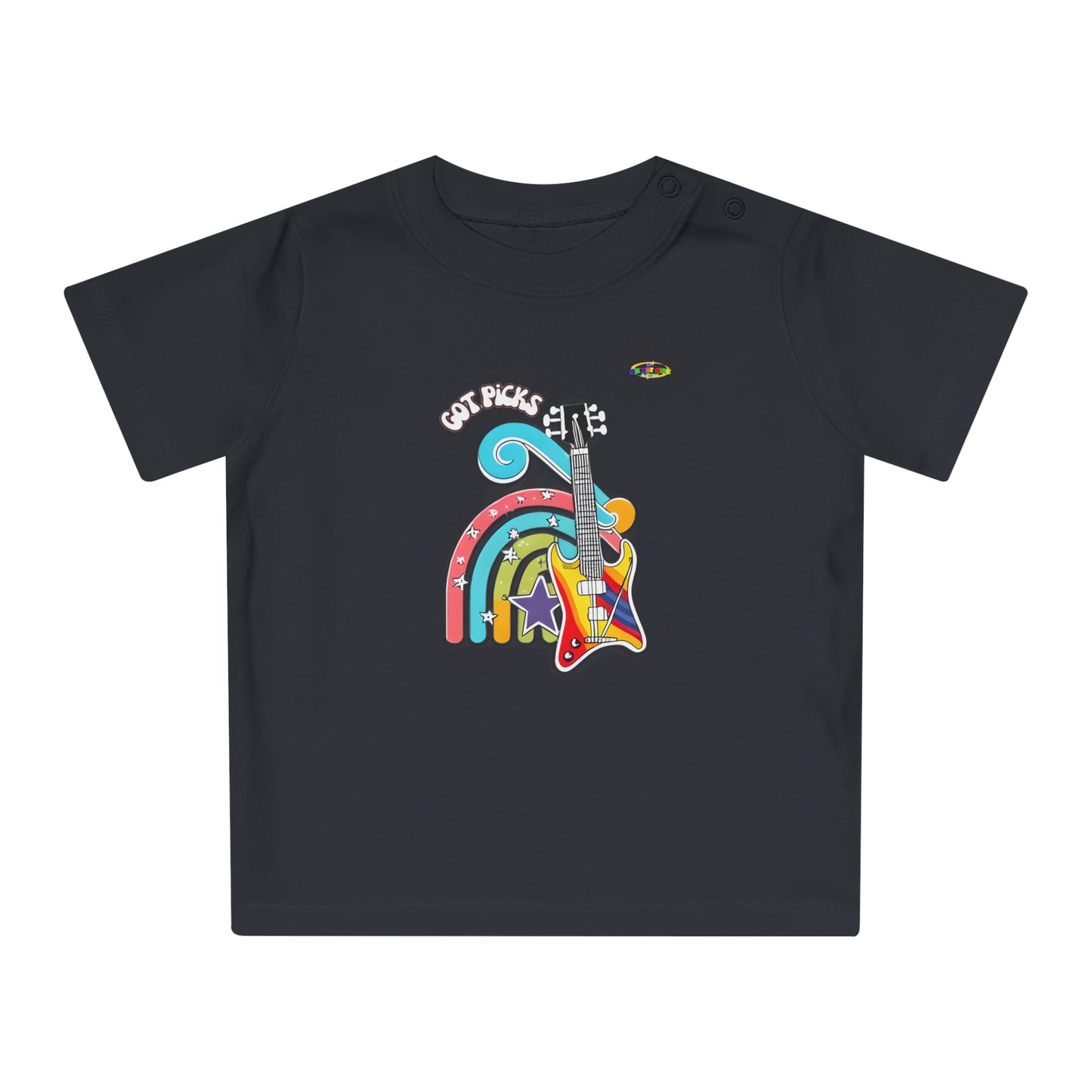 Got Picks cute rainbow guitar logo Fleece Baby T-Shirt-MyBrightSideClothing