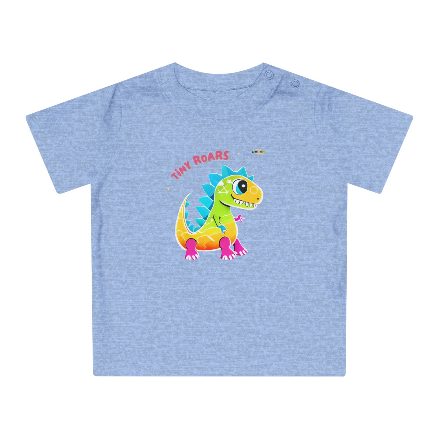 Cute Tiny Roars colourful baby dino  Logo Baby T-Shirt -MyBrightSideClothing