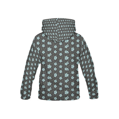 Blue and Black mini Flower pattern Children's Hoodie-My Bright Side Clothing