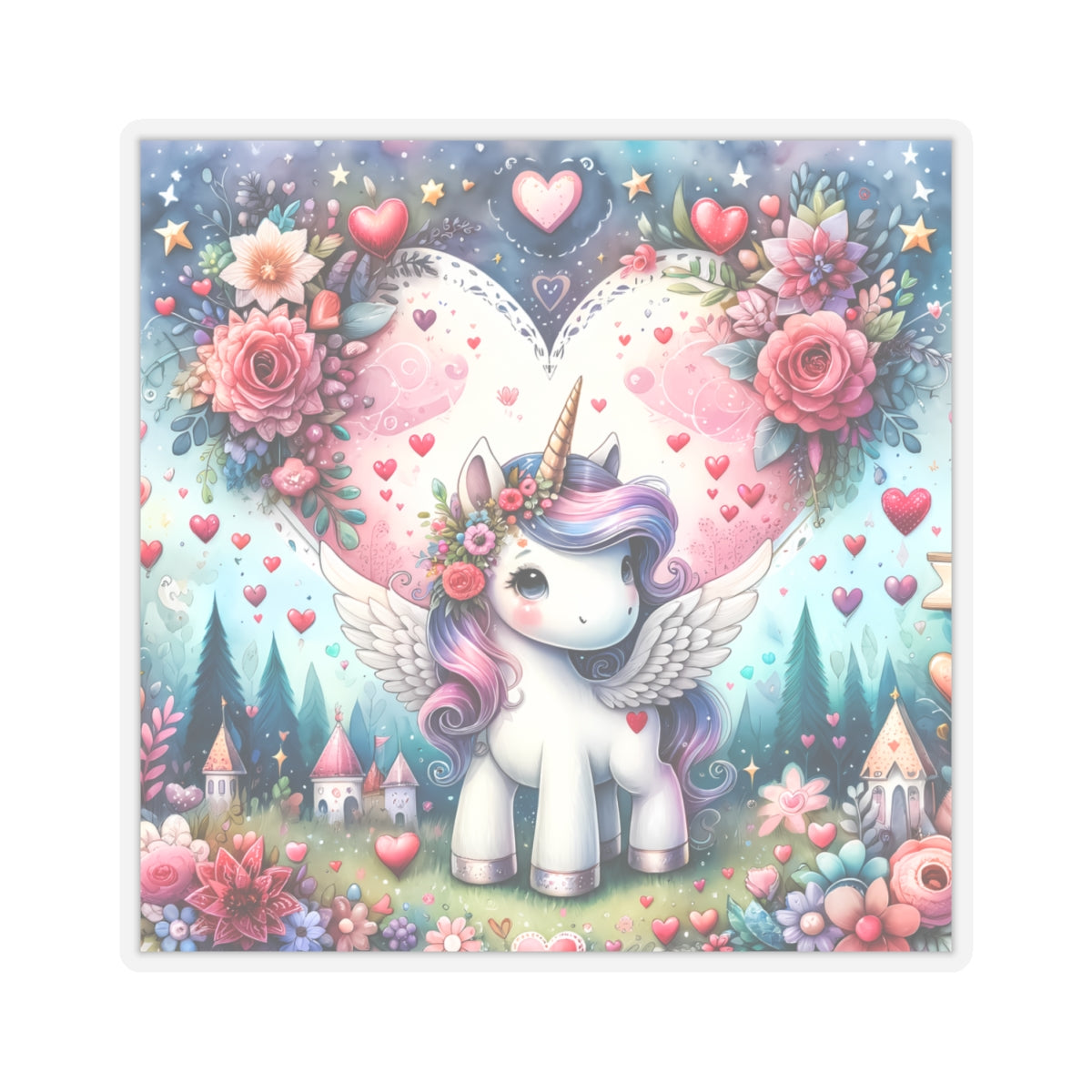 Magical Unicorn Love Kiss-Cut Sticker-My Bright Side Clothing