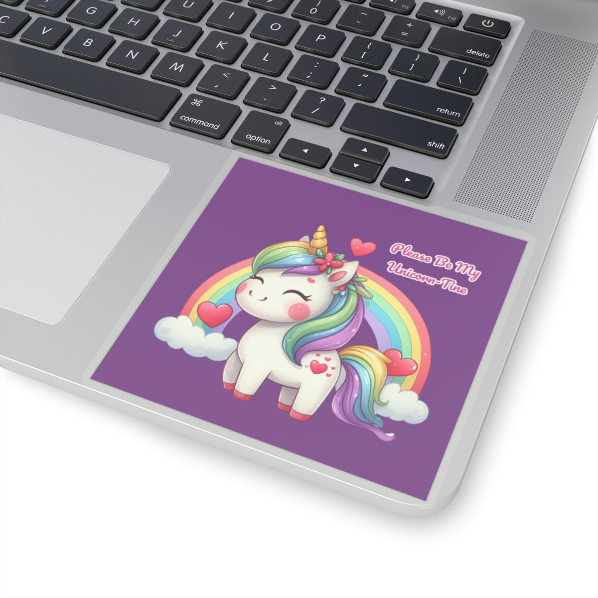 Cute and Sweet Happy Valentines Unicorn Kiss-Cut Sticker-My Bright Side Clothing