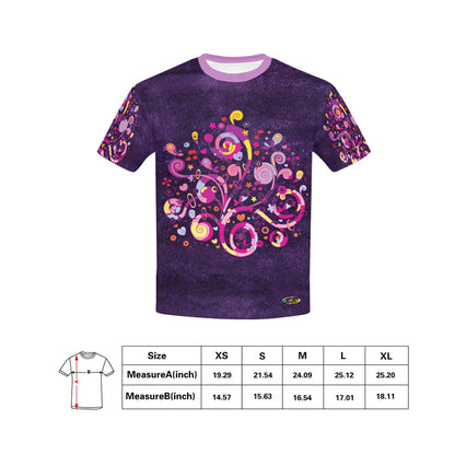 Beautiful Purple and pink doodle Graphic Children's T-shirt -My Bright Side Clothing