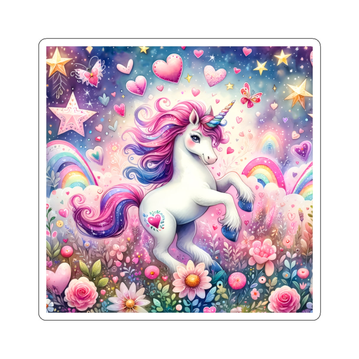 Magical Unicorn Love Kiss-Cut Sticker-My Bright Side Clothing