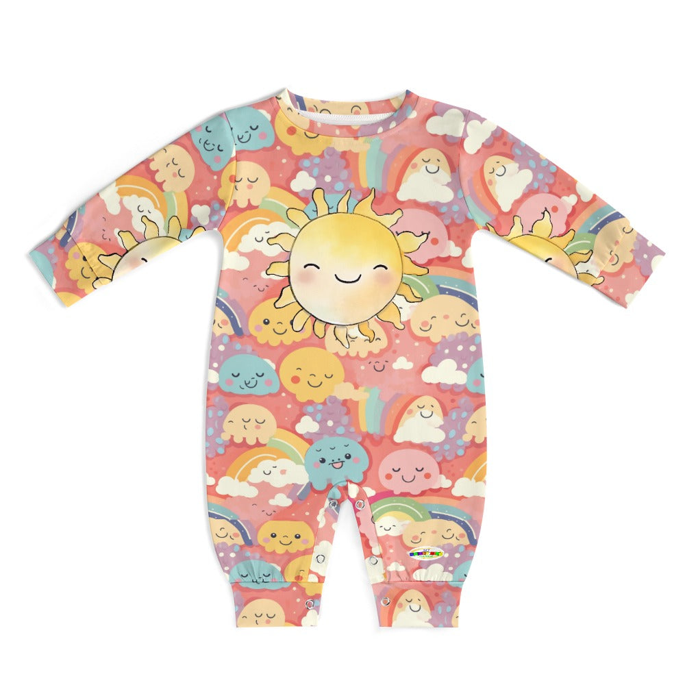 Cute Pastel Sun and Rainbow Baby Romper-My Bright Side Clothing