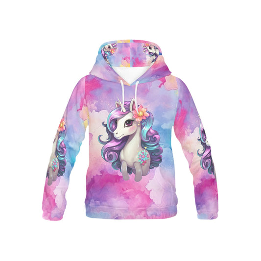 Beautiful Pastel Floral Rainbow Unicorn Children's Hoodie -My Bright Side Clothing