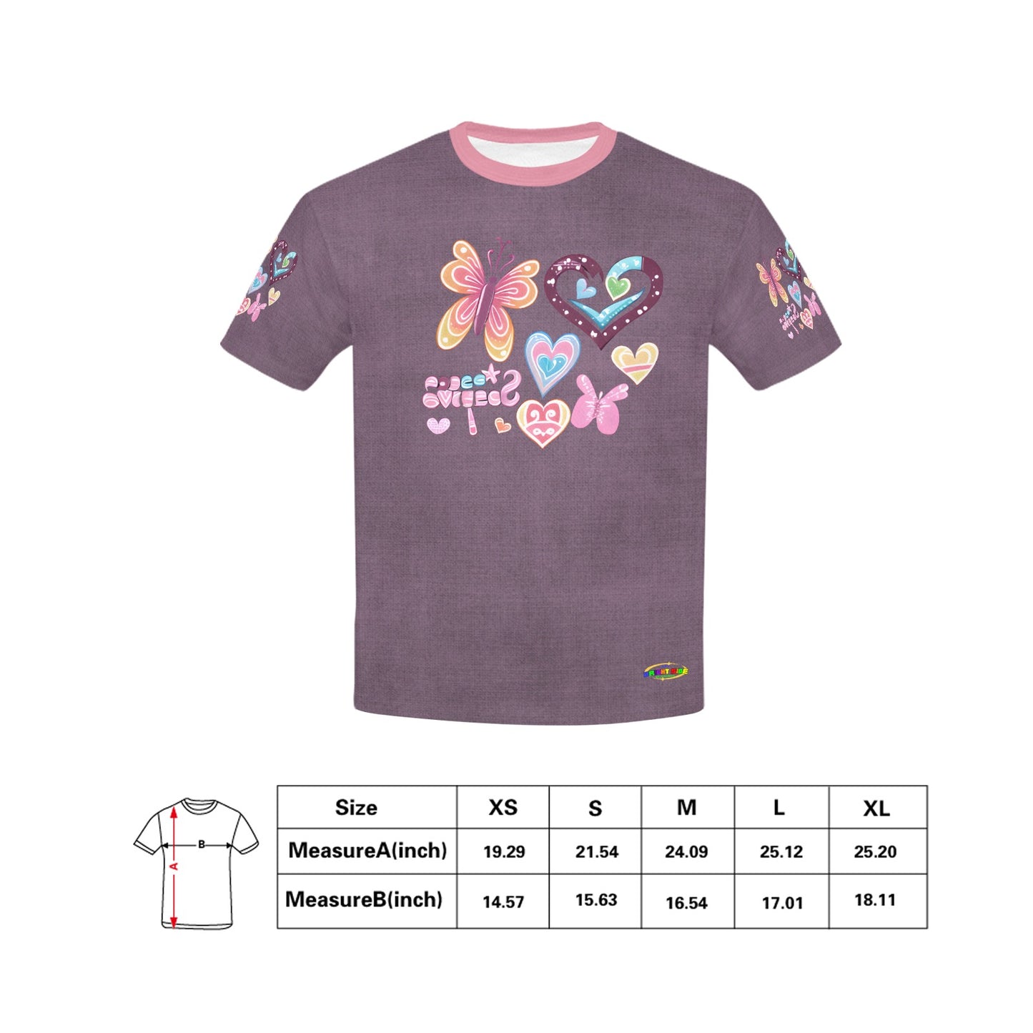 Beautiful Burgundy Sweet life and Butterfly Graphic-Children's T-shirt My Bright Side Clothing