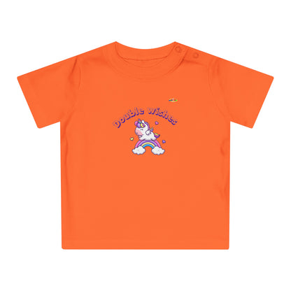 Cute Double Wishes Rainbow Unicorn Graphic Baby T-Shirt-My Bright Side Clothing