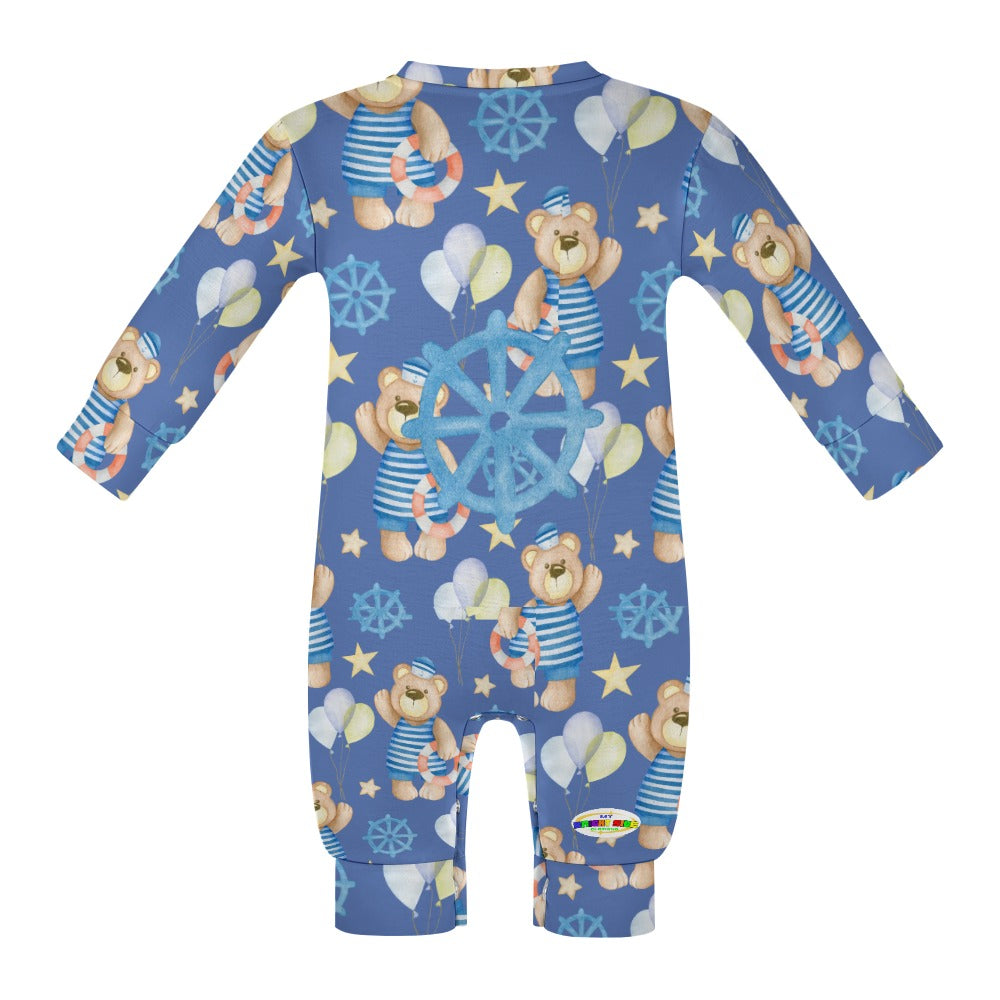 Cute Sailing Teddy Bear Baby Romper-My Bright Side Clothing