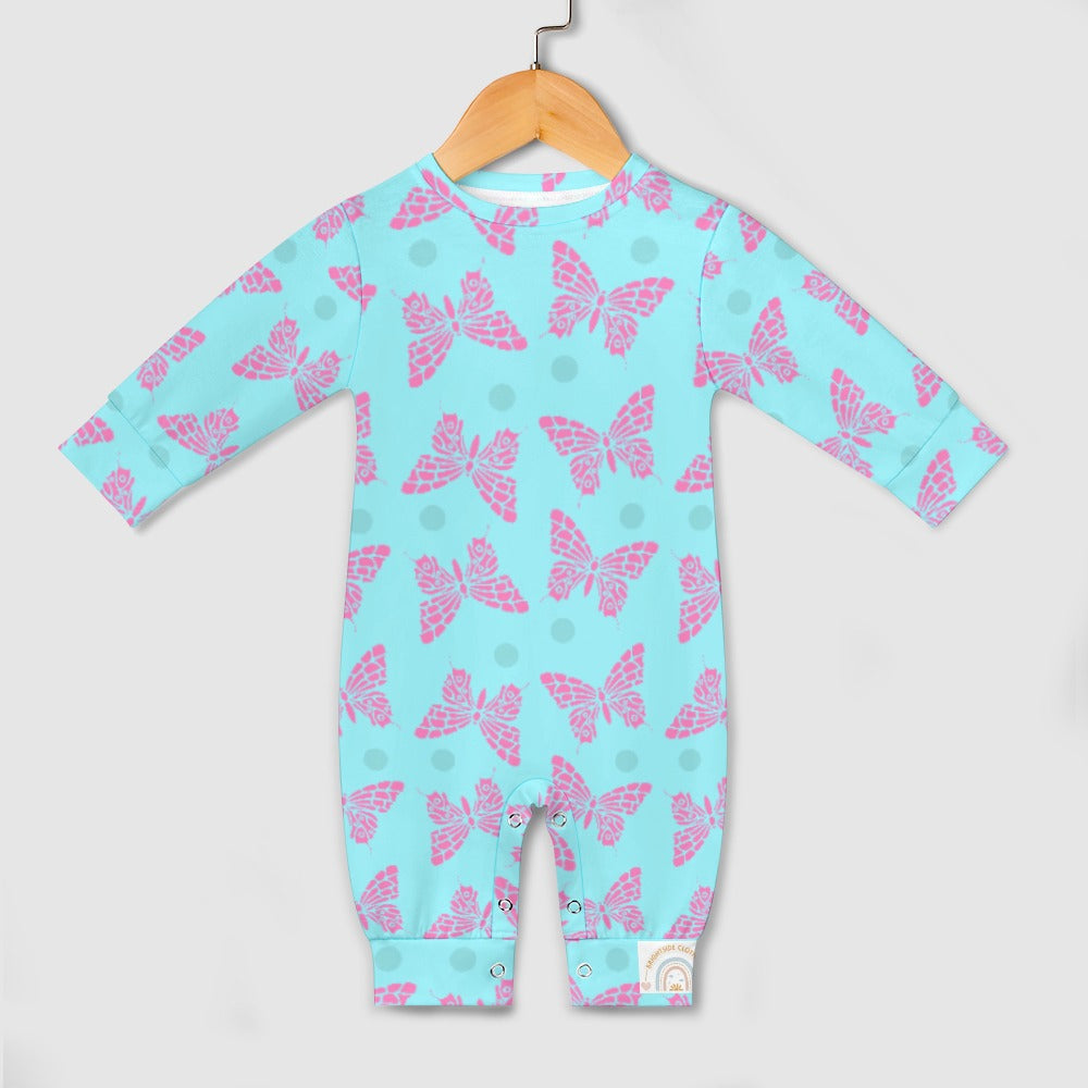 Cute Blue & Purple Butterfly Baby Romper