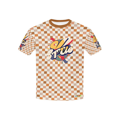 Retro Checkered Pattern and Logo Children's T-shirt -My Bright Side Clothing