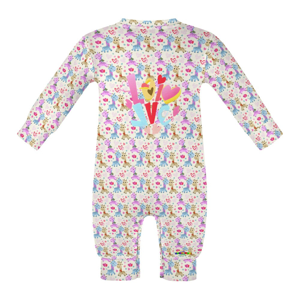 Cute Love Giraffe Pattern Baby Romper-My Bright Side Clothing