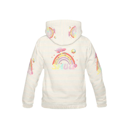 Pastel Rainbow Pattern and Graphic Children's Hoodie-My Bright Side Clothing