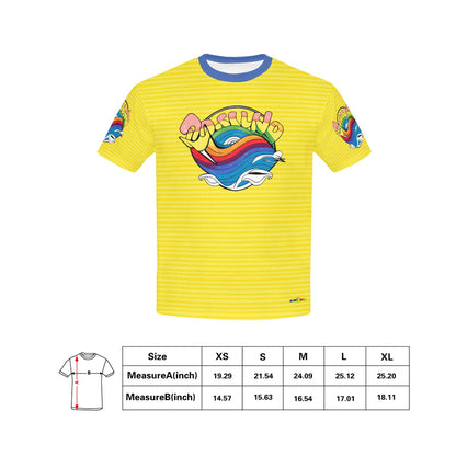 Yellow Riding the wave life logo Children's T-Shirt-My Bright Side Clothing